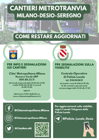 Metrotranvia Milano-Desio-Seregno: a Desio i primi cantieri in partenza dal 17 aprile