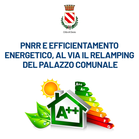 PNRR & efficientamento energetico, al via il relamping del palazzo comunale