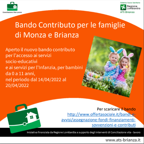 Bando Contributo per le famiglie di Monza e Brianza