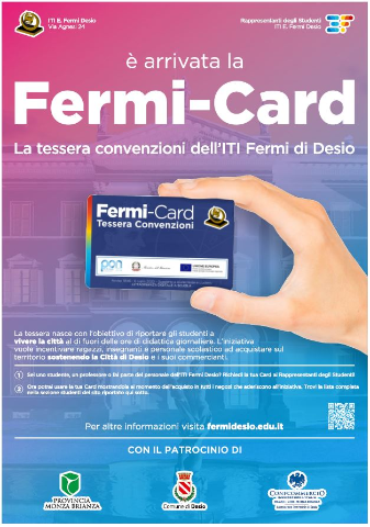 FERMI-CARD, sconti per studenti e insegnanti nei negozi di Desio