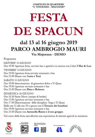 FESTA DE SPACUN, dal 13 al 16 giugno 2019